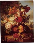 unknow artist, Floral, beautiful classical still life of flowers.104